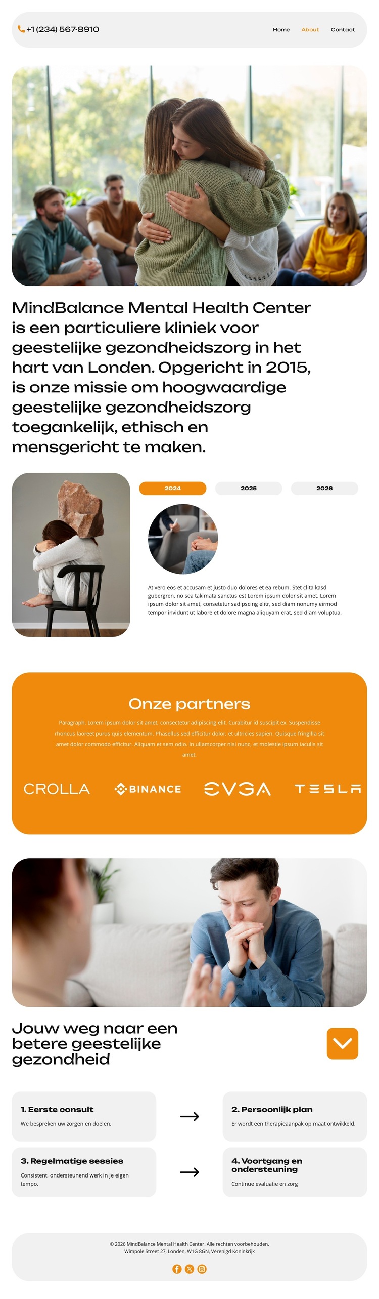 Professionele geestelijke gezondheidszorg Website sjabloon