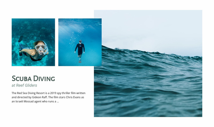 Scuba diving Website Mockup
