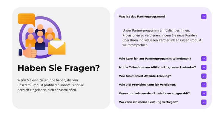 Partner werden und verdienen Website-Vorlage