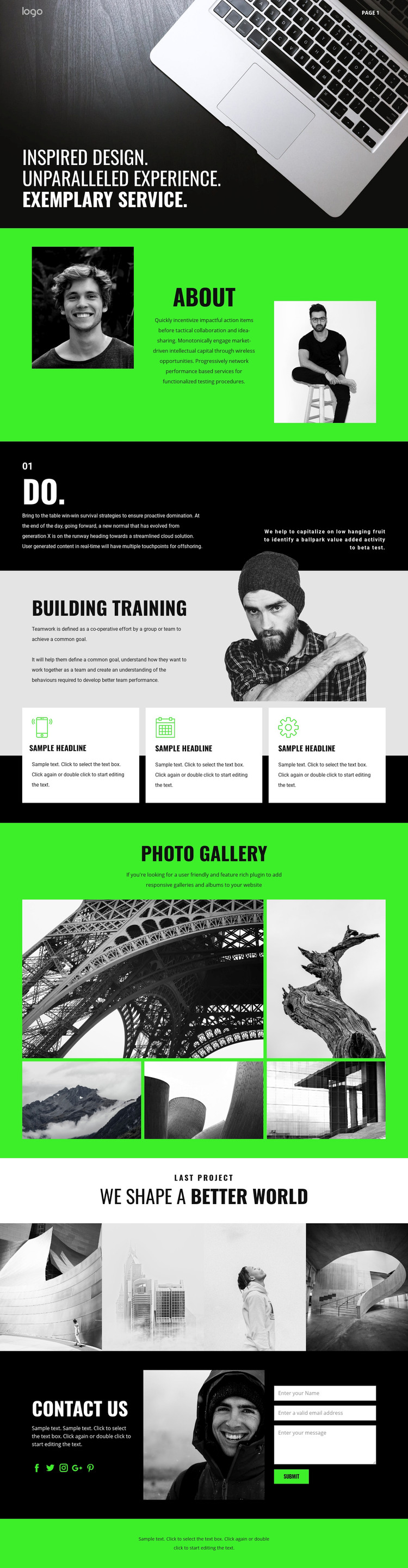 Inspired business services Elementor Template Alternative