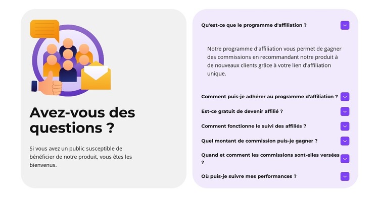 Devenez partenaire et gagnez Modèle de site Web