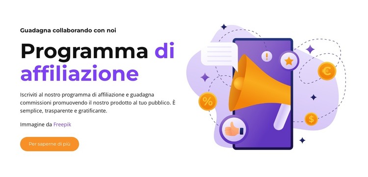 Unisciti al nostro programma di affiliazione Modello HTML