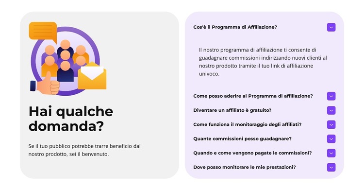 Collabora e guadagna Modello di sito Web