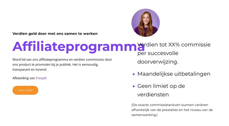Affiliate tools en hulpmiddelen HTML-sjabloon