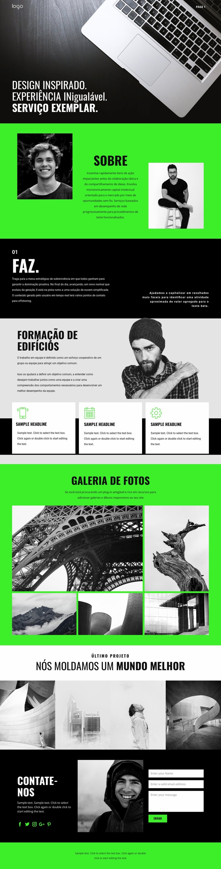 Serviços empresariais inspirados Landing Page