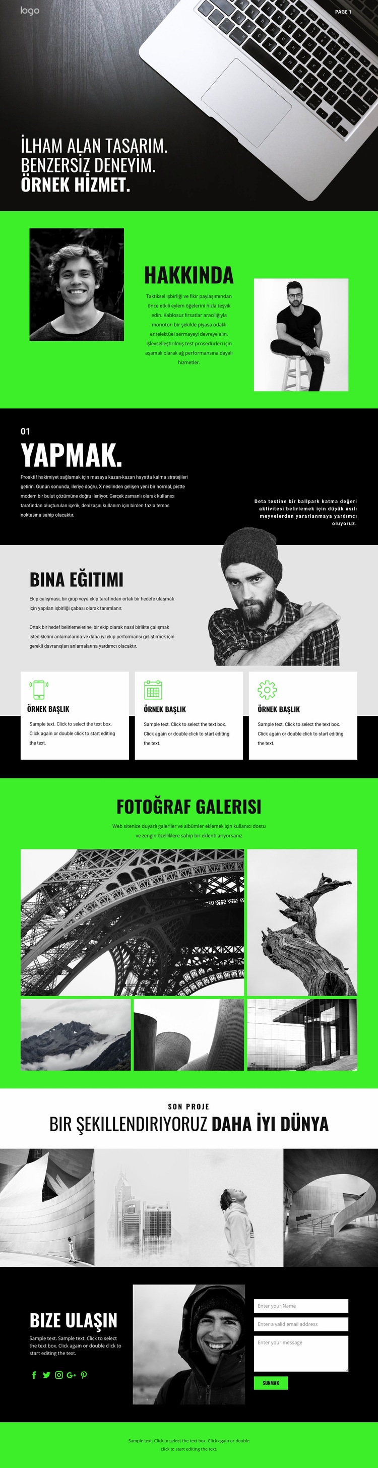 İlham veren iş hizmetleri Web Sitesi Mockup'ı