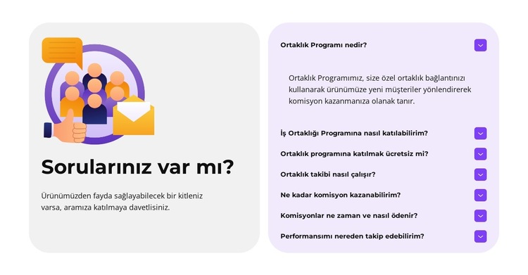 Ortak Ol ve Kazan Web Sitesi Şablonu