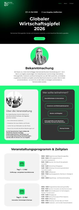 Landingpage Für Geschäftsveranstaltungen