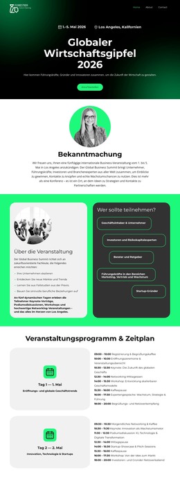 Landingpage für Geschäftsveranstaltungen HTML-Vorlagen