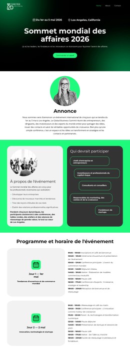 Page D'Accueil D'Événement Professionnel Modèle De Design