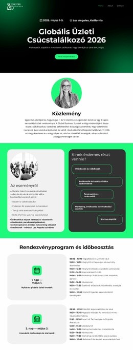 Lenyűgöző Webdizájn Üzleti Esemény Landing Page Számára