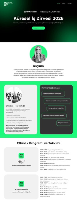İş Etkinliği Açılış Sayfası HTML Şablonları