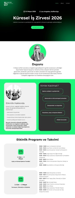 İş Etkinliği Açılış Sayfası WordPress Temaları