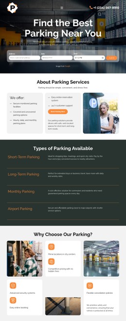 Modern Parking Service CSS Templates