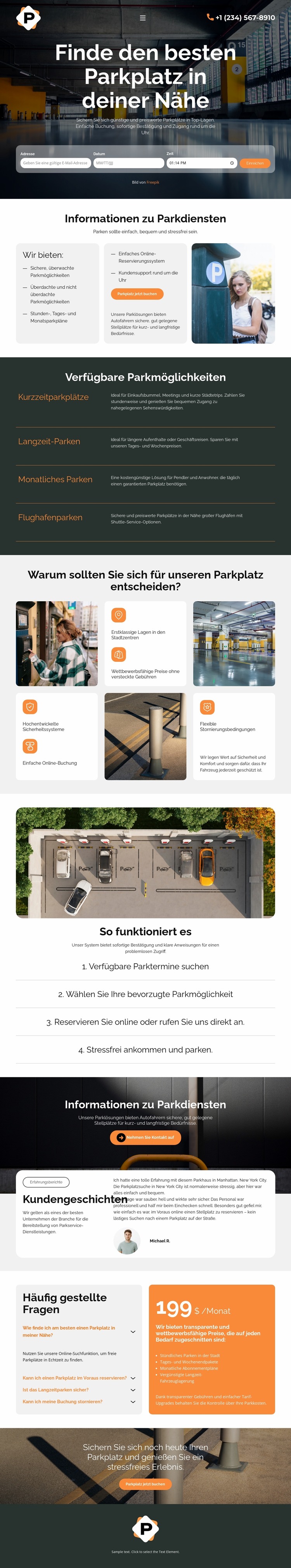 Moderner Parkservice Joomla Vorlage