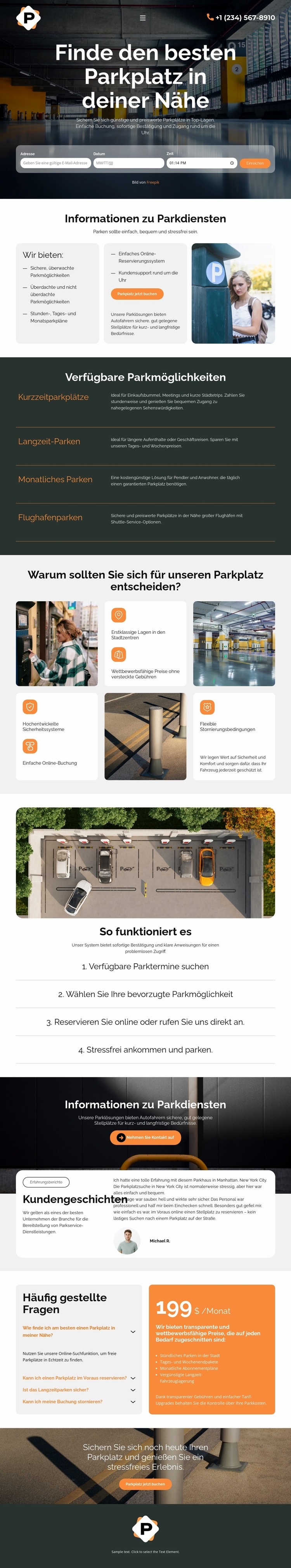 Moderner Parkservice Vorlage