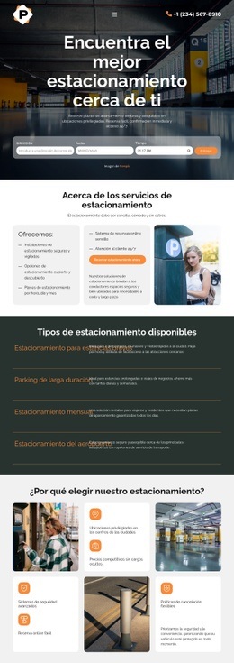 Servicio de estacionamiento moderno Diseños de sitios web
