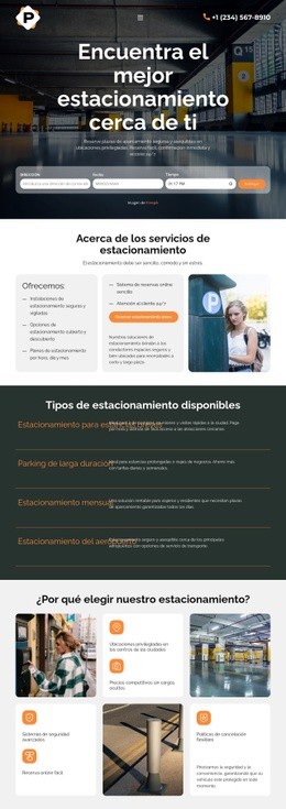 Servicio de estacionamiento moderno Maquetas de sitios web