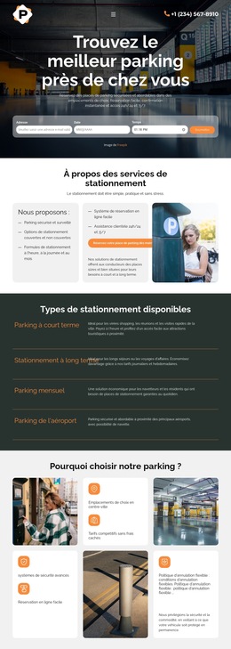 Service de stationnement moderne Modèles de sites Web
