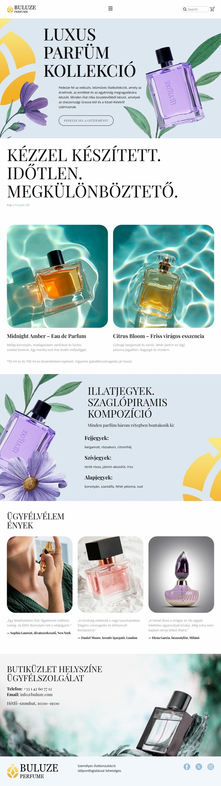 Modern Parfüm Butik Weboldal tervezés