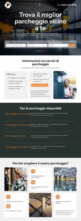 Servizio Di Parcheggio Moderno - Progettazione Di Modelli Di Siti Web