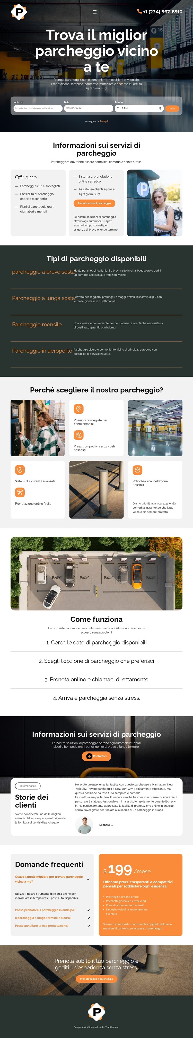 Servizio di parcheggio moderno Modello CSS
