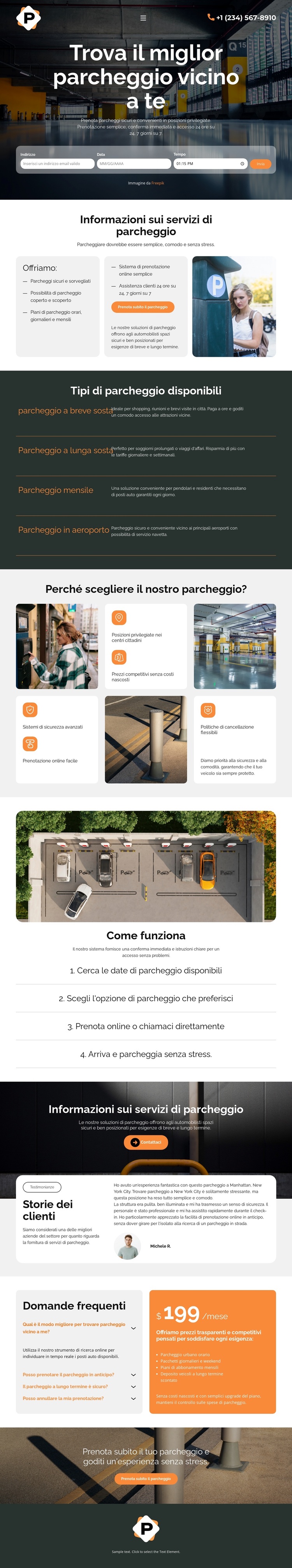 Servizio di parcheggio moderno Tema WordPress