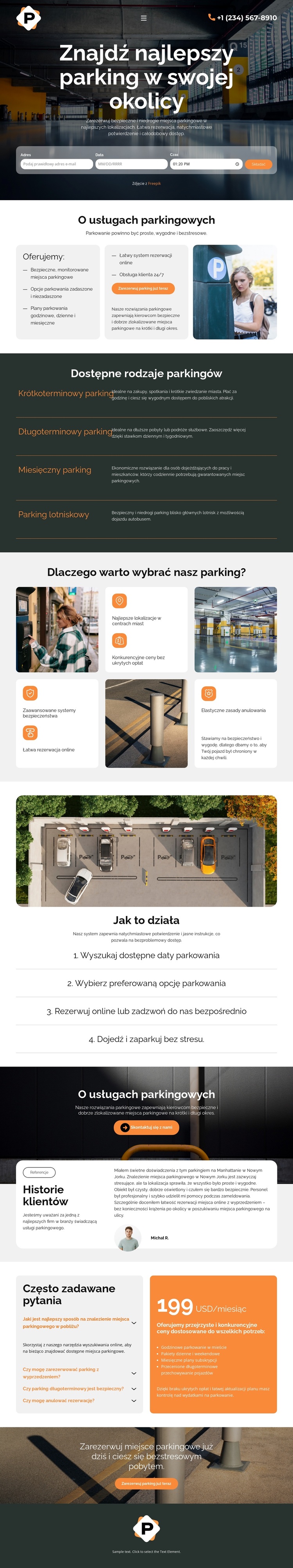 Nowoczesna usługa parkingowa Motyw WordPress