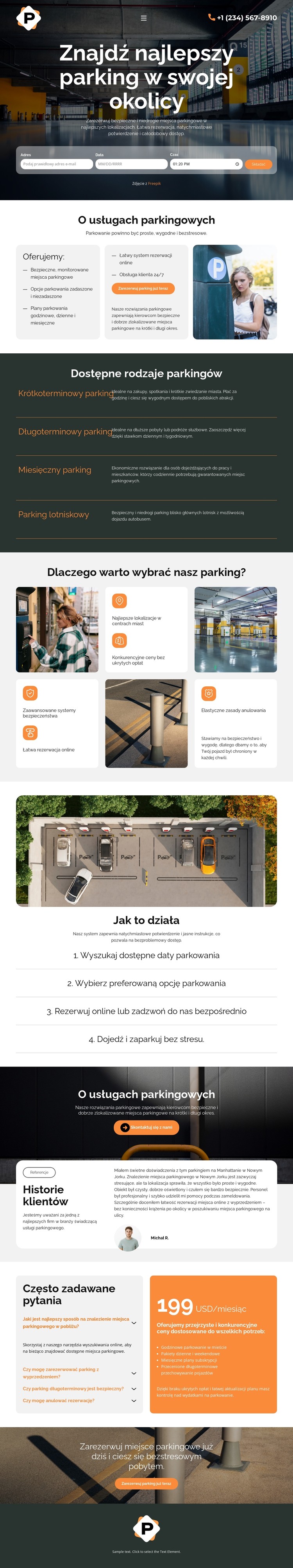 Nowoczesna usługa parkingowa Szablon CSS