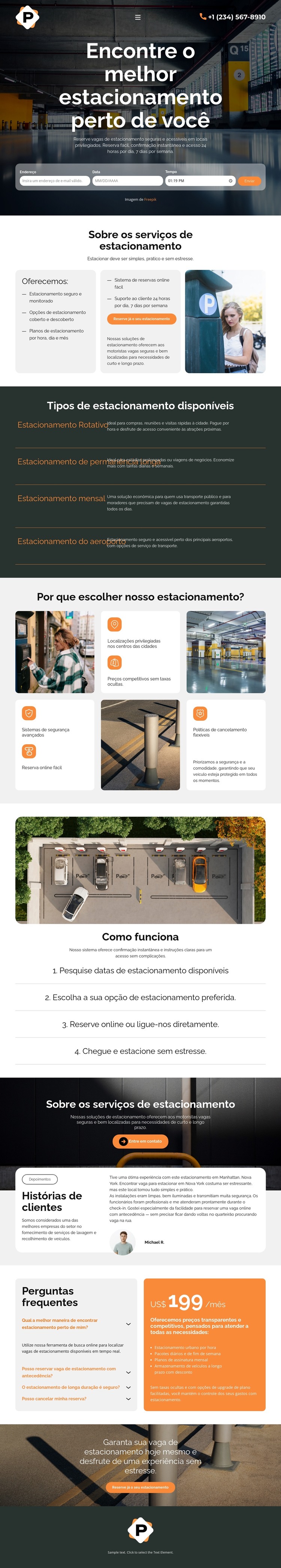 Serviço de estacionamento moderno Modelo HTML