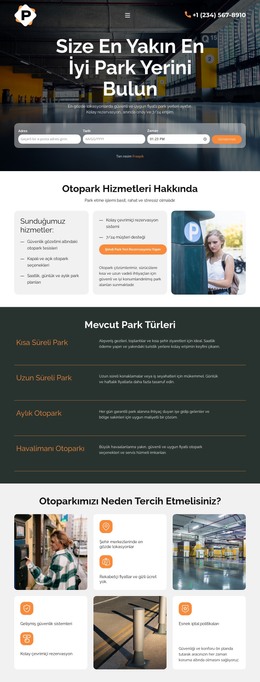 Modern Otopark Hizmeti HTML Şablonları