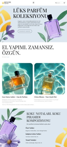 Modern Parfüm Butiği Tek Sayfa Şablonları