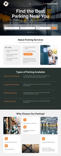 Modern Parking Service - Beautiful WordPress Theme