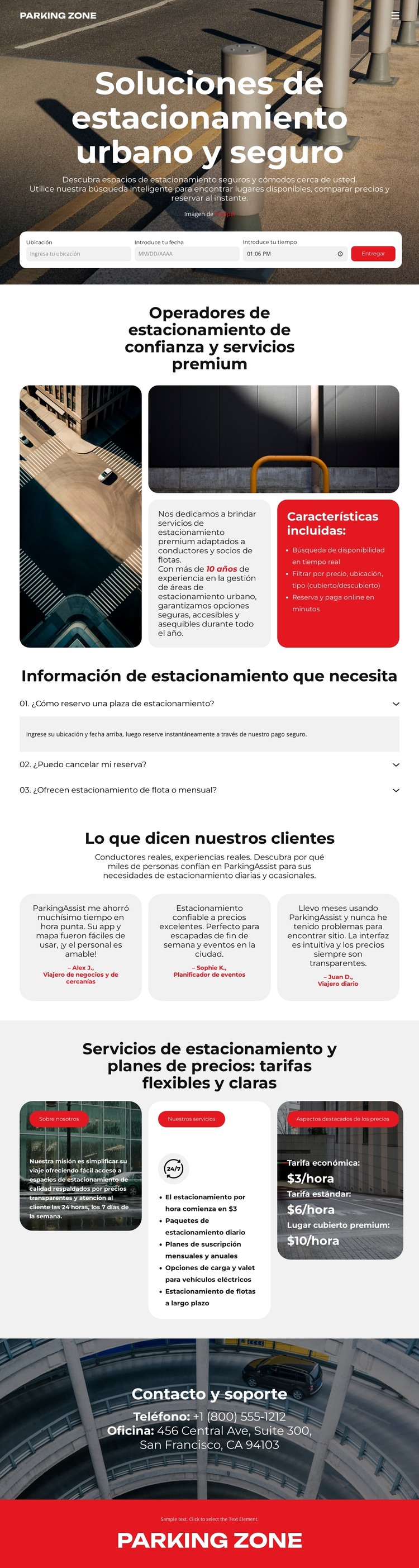 Soluciones de estacionamiento urbano Plantilla HTML