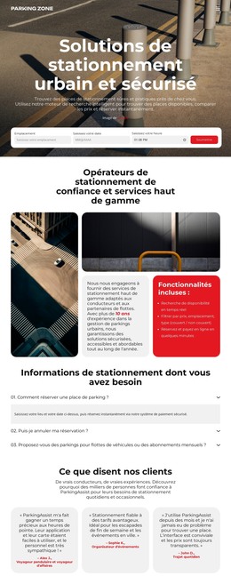 Solutions De Stationnement Urbain - Site Avec Téléchargement De Modèles HTML