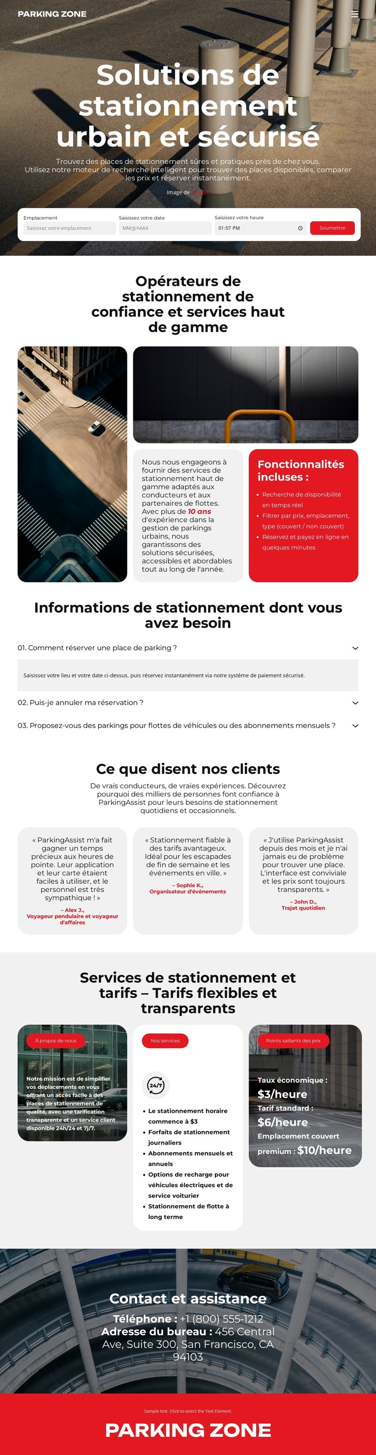 Solutions de stationnement urbain Modèle HTML