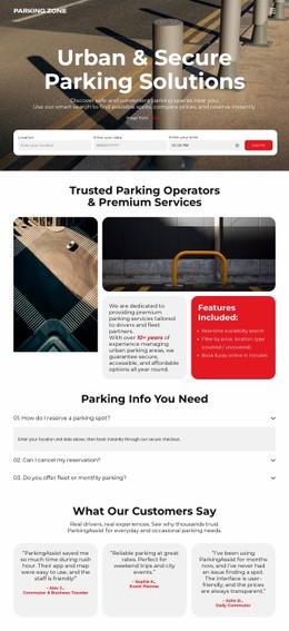 Urban Parking Solutions - Html Code Example by Nicepage