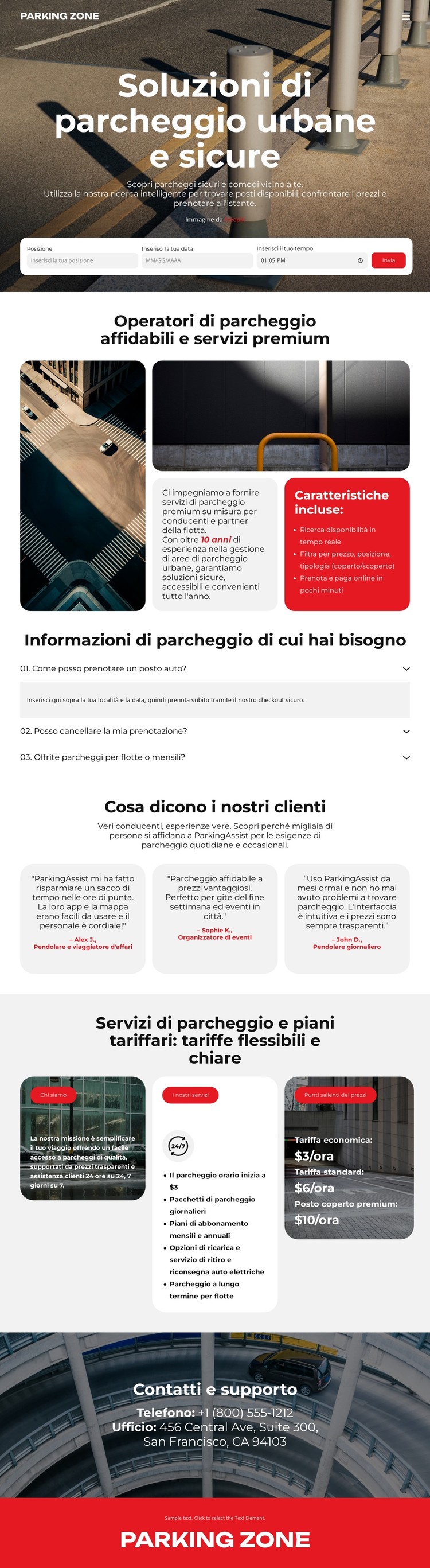 Soluzioni per il parcheggio urbano Modello CSS