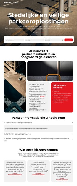 Stedelijke Parkeeroplossingen - Site Met Download Van HTML-Sjabloon