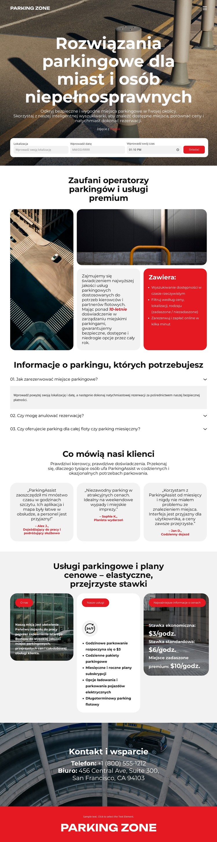 Rozwiązania parkingowe dla miast Szablon CSS