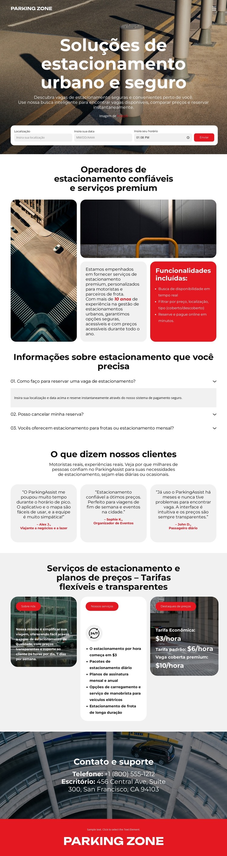 Soluções de estacionamento urbano Modelo HTML
