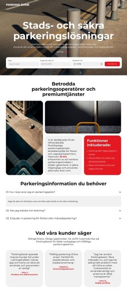 Lösningar för parkering i stadskärnan Webbplatsmallar