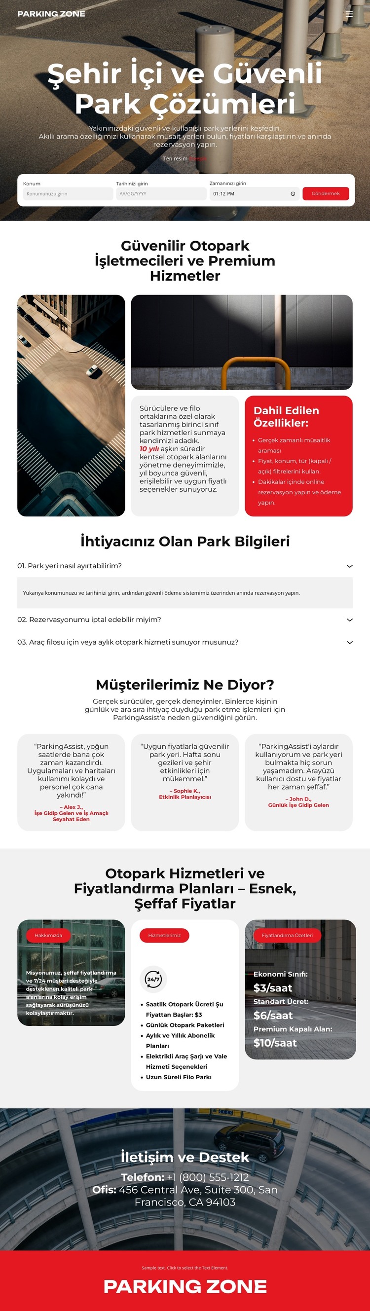 Kentsel Otopark Çözümleri HTML Şablonu