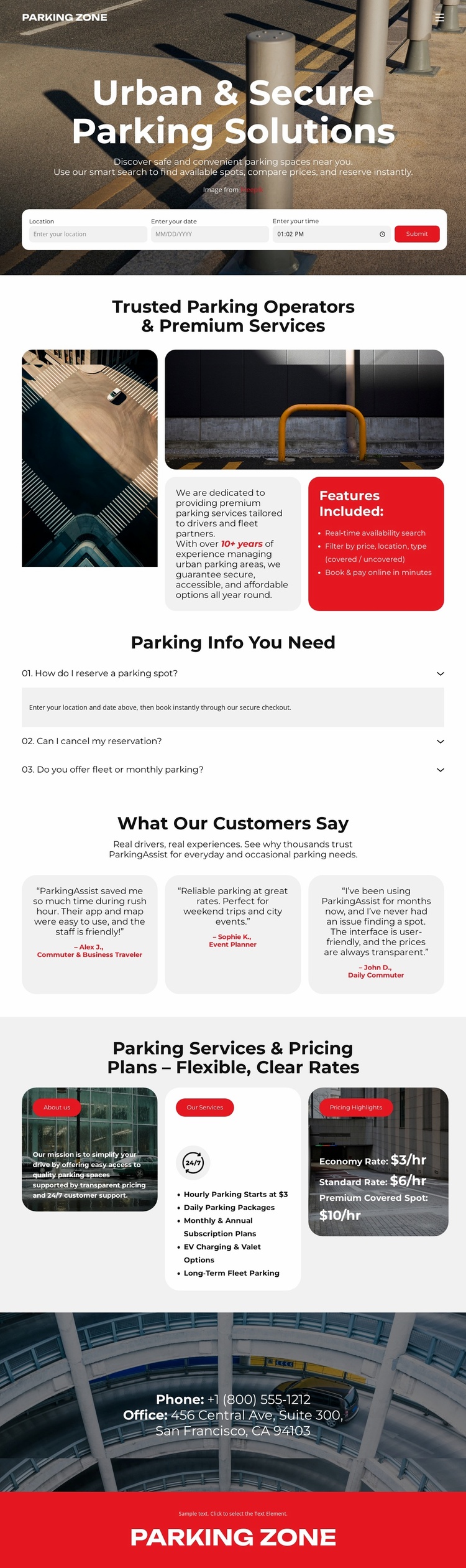 Urban Parking Solutions Website Template