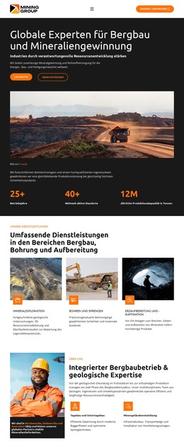 Industriebergbauunternehmen HTML-Vorlagen