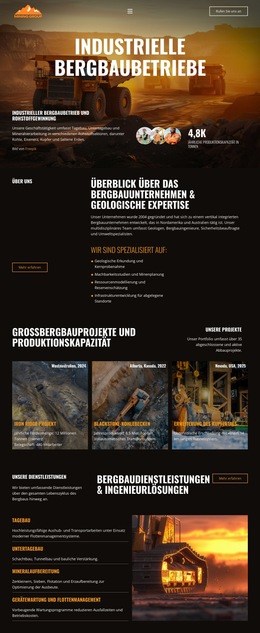 Schwerindustrie-Bergbau – Fertiges Website-Design
