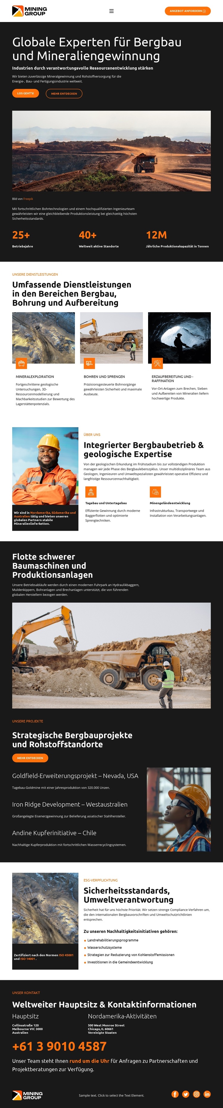 Industriebergbauunternehmen WordPress-Theme