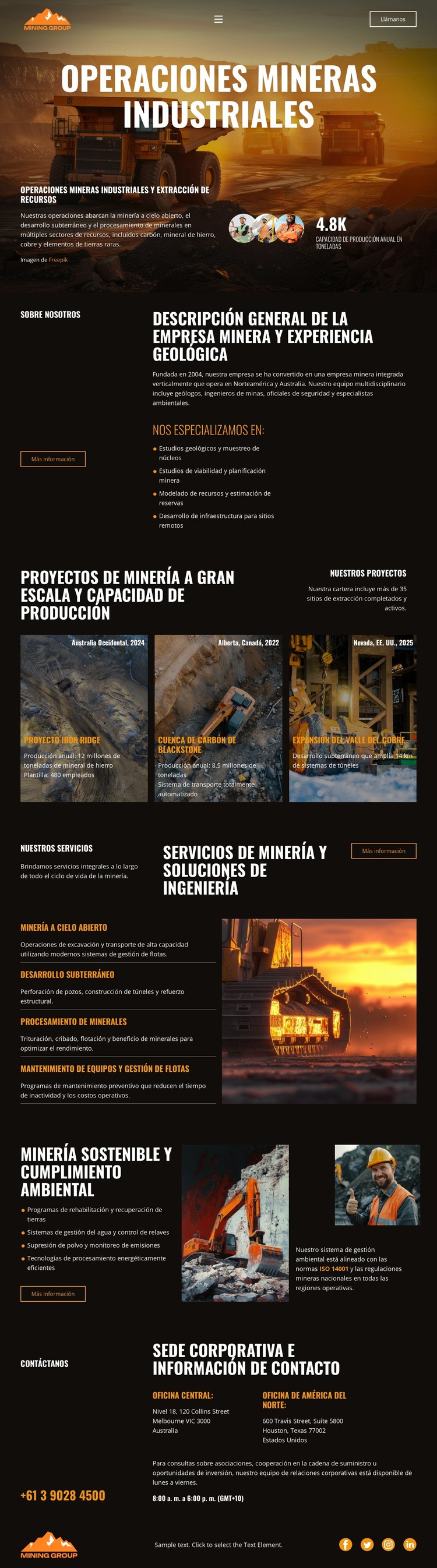 Minería de la industria pesada Plantilla CSS
