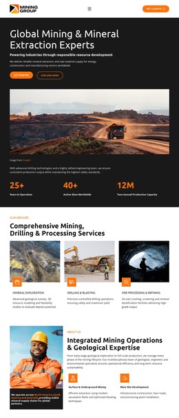 Industrial Mining Company HTML Templates