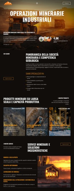 Industria Mineraria Pesante Template Pagina Singola
